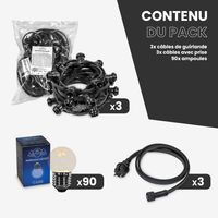 Guirlande Guinguette IP65 30M 90 Bulbes Transparents Dimmables