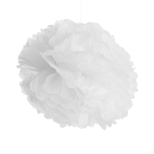 Pompons Blanc 40cm x2