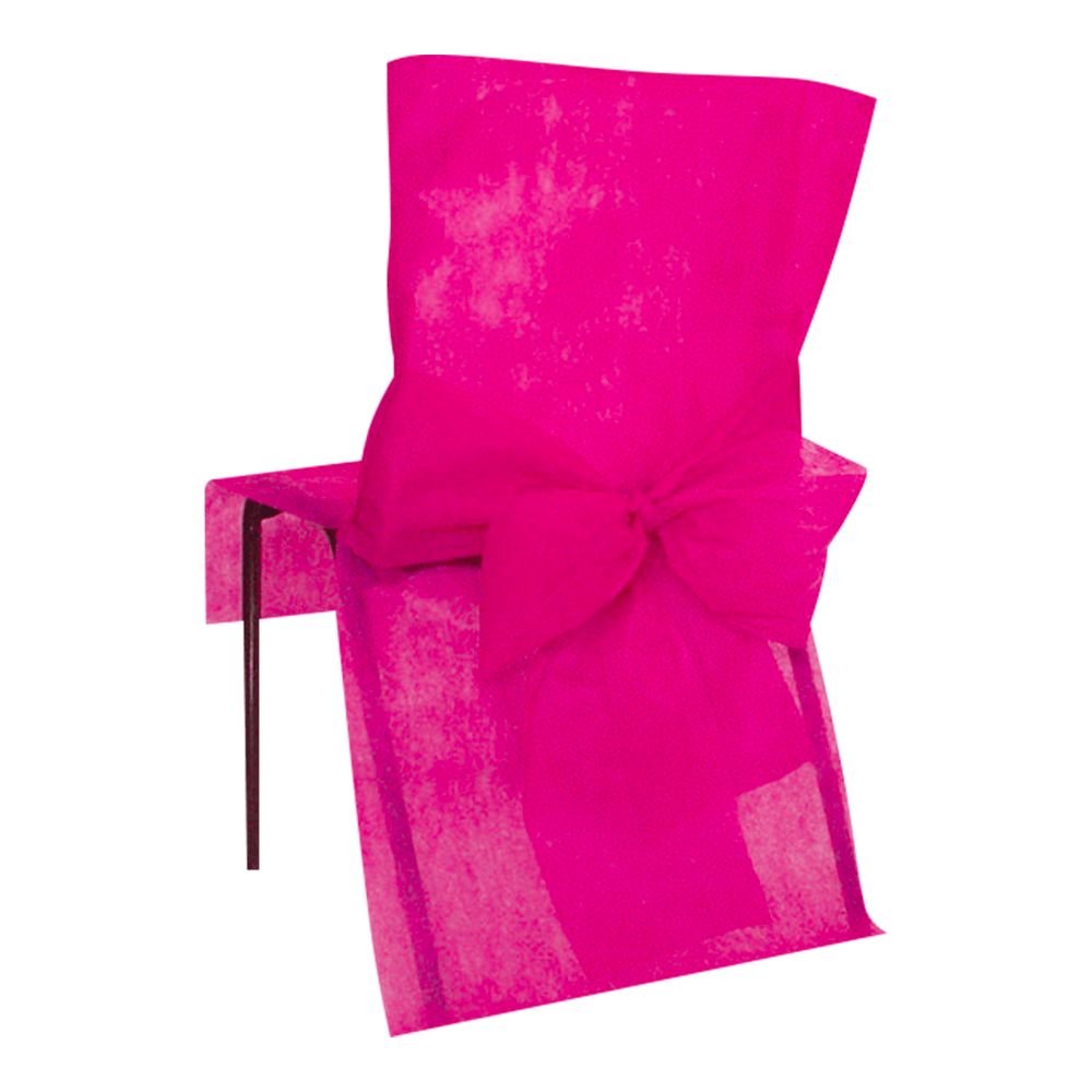 Housse de Chaise avec nœud Fuchsia x10