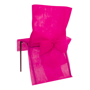 Housse de Chaise avec nœud Fuchsia x10