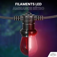Guirlande Guinguette 10M Filament Suisse LED 10 Bulbes