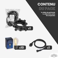 Guirlande Guinguette 5M Filament LED 10 Bulbes