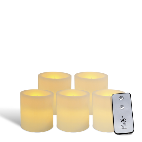 Pack Pilier LED standard ivoire 7x7,5cm avec Télécommande