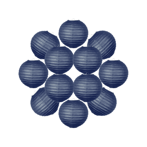 Lot de 12 Boules Japonaises Bleu Navy 20 cm