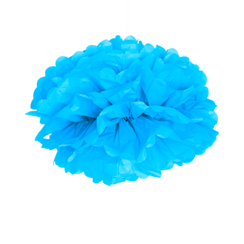 Pompons Turquoise 40 cm x2