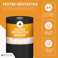 Feutre géotextile non tissé de 50m² Épaisseur 150g/m²