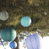 Lot de 12 Boules Japonaises Turquoise 30 cm