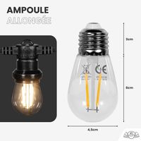 Lot 10 Ampoules Led Filament Transparentes E27 Dimmables