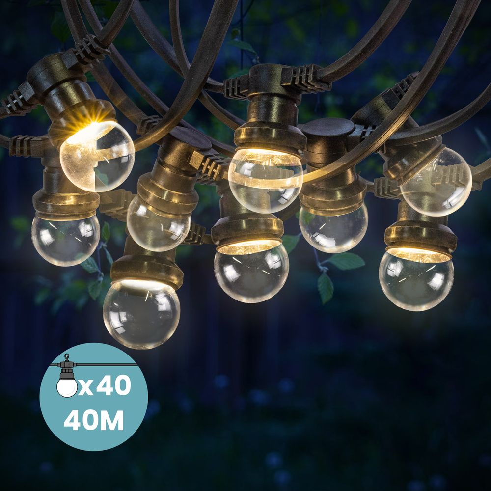 Kit Guirlande Guinguette 40m IP 65 Transparent