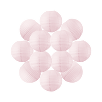 Lot de 12 Boules Japonaises Rose Pâle 30 cm