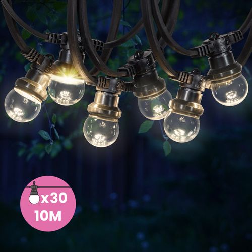 Guirlande Guinguette IP65 10M 30 Bulbes Transparents Dimmables