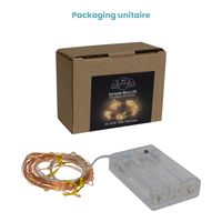 Lot de 4 Guirlandes Micro LED 4M Cuivre 40 LEDs Blanc Chaud