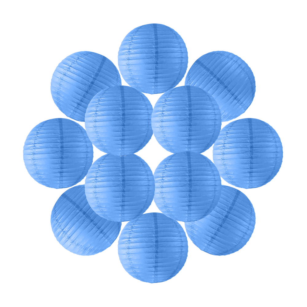 Lot de 12 Boules Japonaises Bleu Roi 40 cm