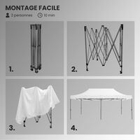 Tente Pliable 3x6m imperméable 320 g/m2 Blanche + 6 Parois