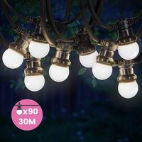Guirlande Guinguette IP65 30M 90 Bulbes Blancs