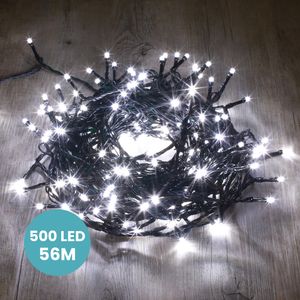 Guirlande de Noël 56m Câble Noir 500 Leds Blanc froid