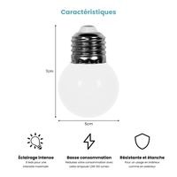 Lot de 10 Ampoules Guirlande Guinguette Led E27 Blanc Chaud