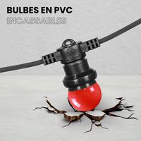 Guirlande Guinguette IP65 50M 100 Bulbes Multicolores