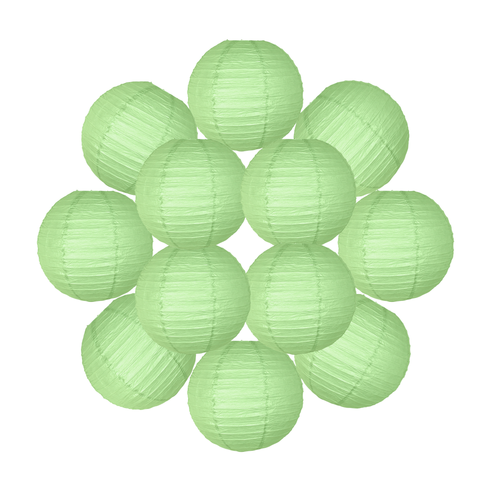 Lot de 12 Boules Japonaises Vert Sauge 40 cm