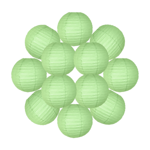 Lot de 12 Boules Japonaises Vert Sauge 40 cm