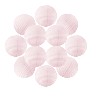 Lot de 12 Boules Japonaises Rose Pale 50 cm