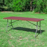 Lot de 10 Tables Pliantes 180x74 cm Rotin