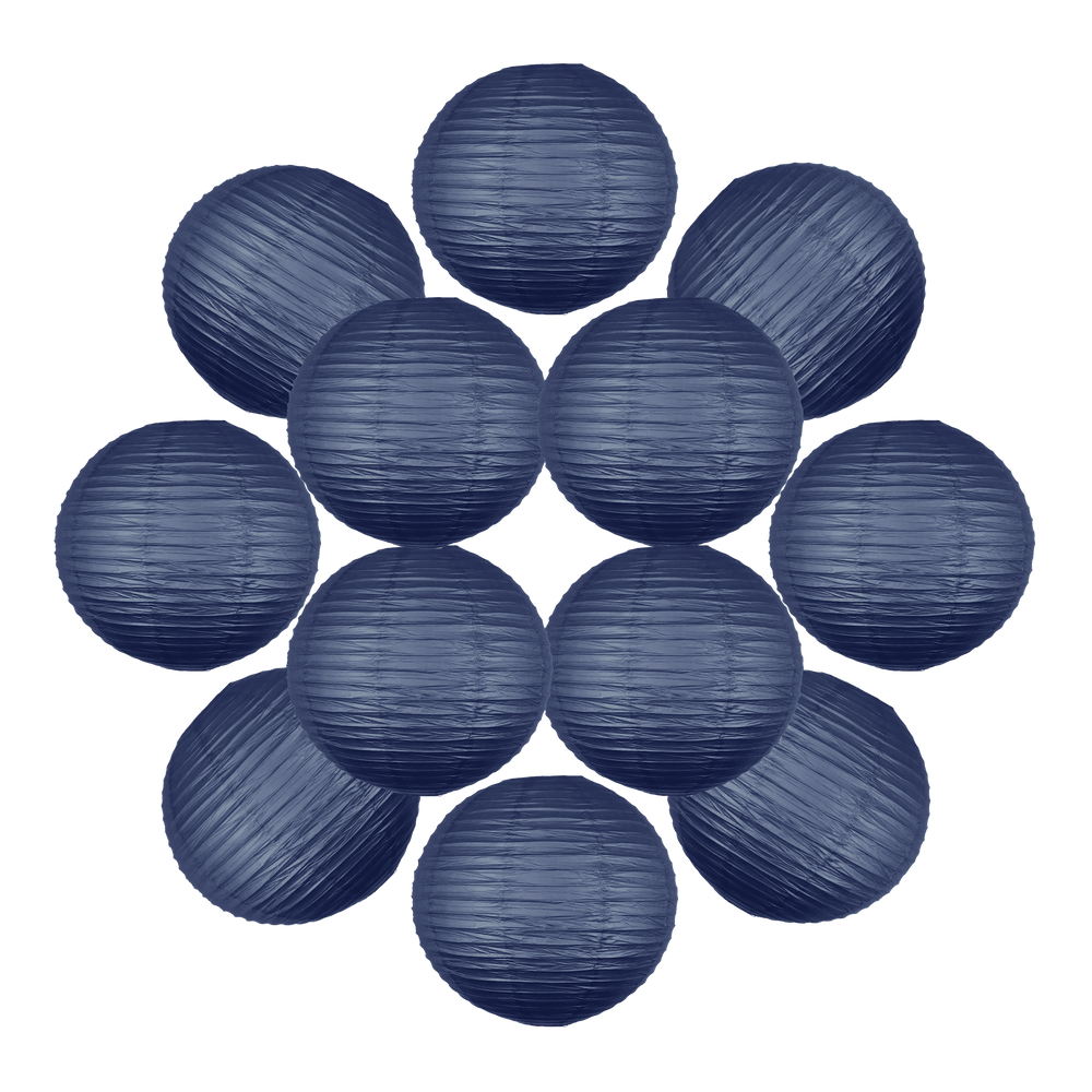 Lot de 12 Boules Japonaises Bleu Navy 50 cm