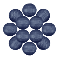 Lot de 12 Boules Japonaises Bleu Navy 50 cm