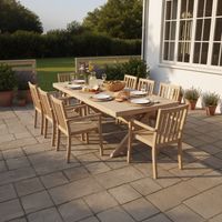 Table de Jardin Eloise Bois Acacia Effet Teck - 8 Places