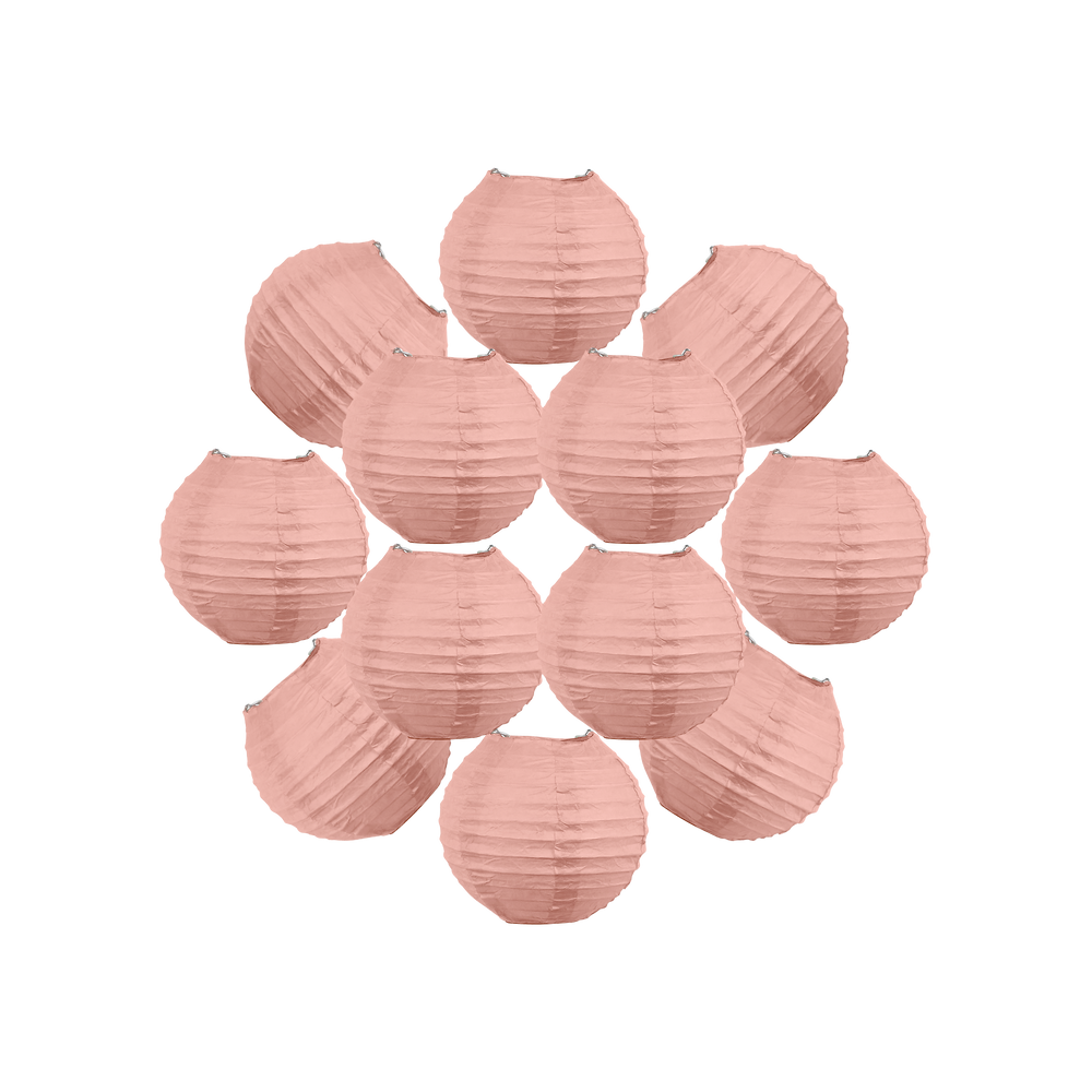 Lot de 12 Boules Japonaises Rose Blush 10 cm