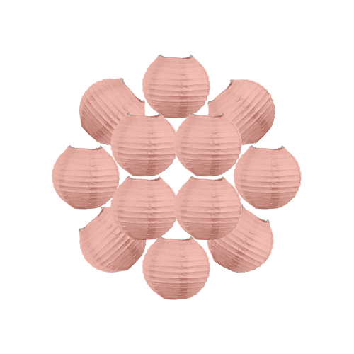 Lot de 12 Boules Japonaises Rose Blush 10 cm