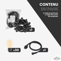 Guirlande Guinguette 10M Filament LED Ambrée 30 Bulbes