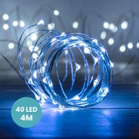 Guirlande 40 Micro LED Argent Blanc Froid 4M