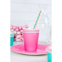 Assiette Carton Rose Fuchsia x6
