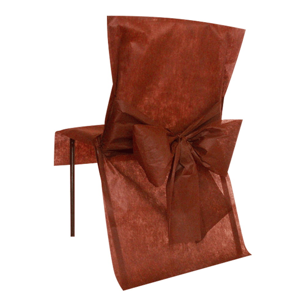 Housse de Chaise avec nœud Chocolat x10