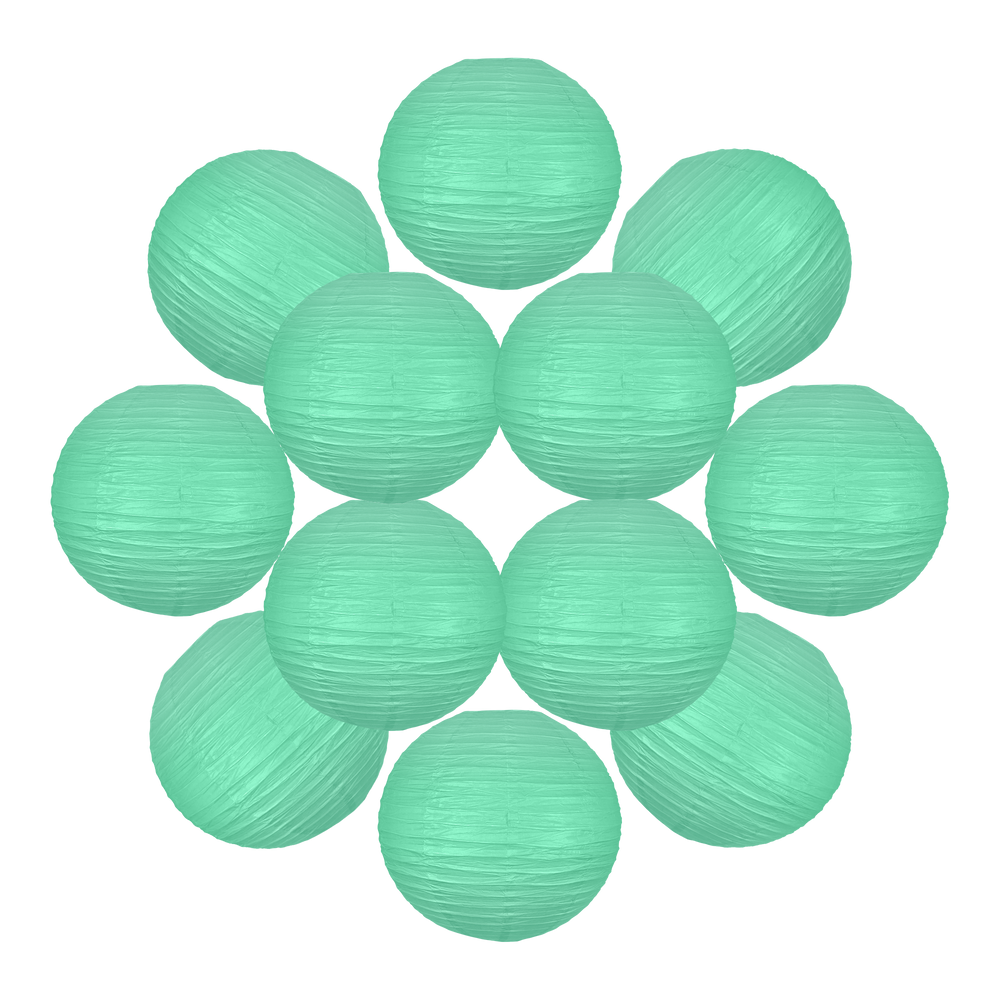 Lot de 12 Boules Japonaises Vert d'Eau 50 cm