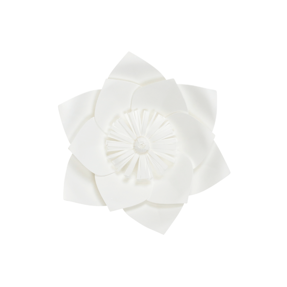 Fleur En Papier Clématite Blanc 20 cm