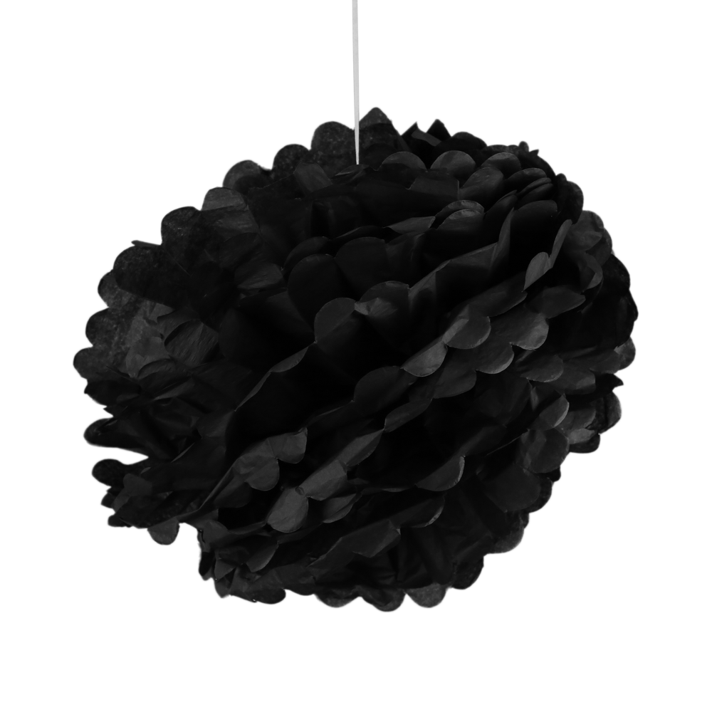 Pompons Noir 40 cm x2