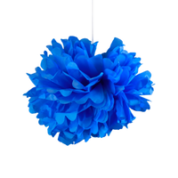 Pompons Bleu roi 30cm x2