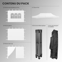 Tente Pliable 3x6m imperméable 320 g/m2 Blanche + 6 Parois