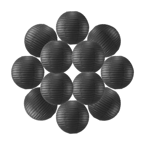 Lot de 12 Boules Japonaises Noires 40 cm