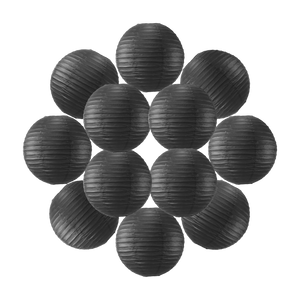 Lot de 12 Boules Japonaises Noires 40 cm