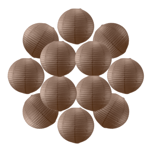 Lot de 12 Boules Japonaises Chocolat 50 cm
