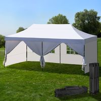 Tente Pliable 3x6m imperméable 320 g/m2 Blanche + 6 Parois