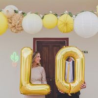 Ballon Lettre W Or 90 cm