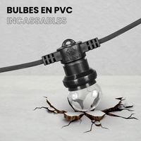 Kit Guirlande Guinguette IP65 20M 40 Bulbes Transparents Dimmables