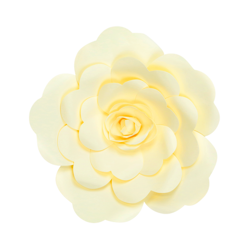 Fleur En Papier Rose Jaune Pâle 30 cm