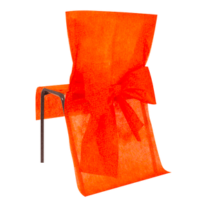 Housse de Chaise avec nœud Orange x10