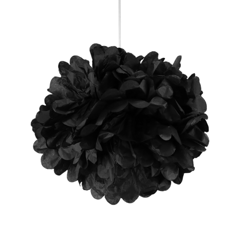 Pompons Noir 30 cm x2