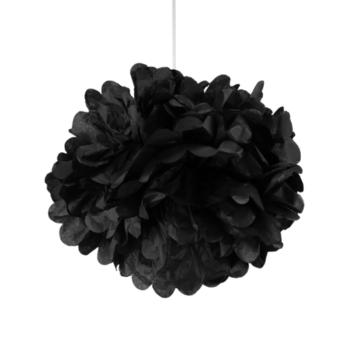 Pompons Noir 30 cm x2